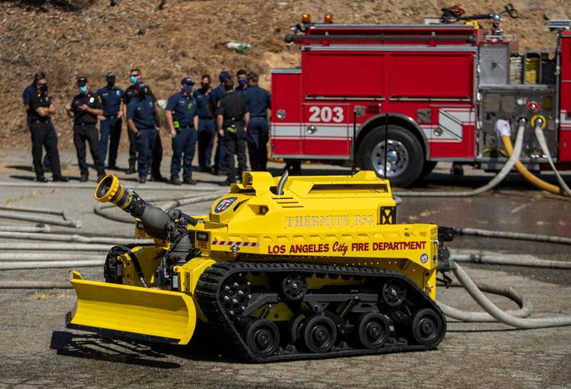 Los Angeles Fire Department unveils first robotic firefighter